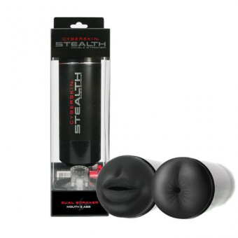 Двусторонний мастурбатор CyberSkin Stealth Double Stroker - ротик и попка, Topco Sales