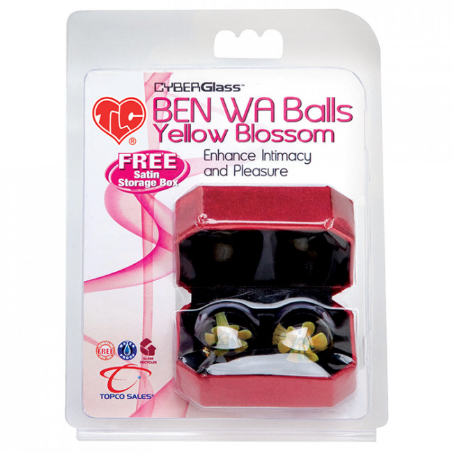 Вагинальные шарикиTLC CyberGlass Ben Wa Balls Yellow Blossom, Topco Sales Вагинальные шарикиTLC CyberGlass Ben Wa Balls Yellow Blossom, Topco Sales