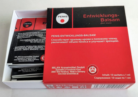 Набор из 10 пробников крема для увеличения пениса Penis Entwicklungs Balsam, Milan Arzneimittel GmbH