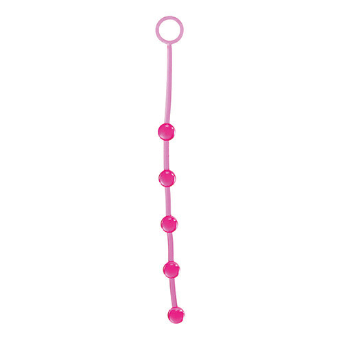 Розовая анальная цепочка с 5 шариками JAMMY JELLY ANAL 5 BEADS PINK - 38 см., Toyz4lovers