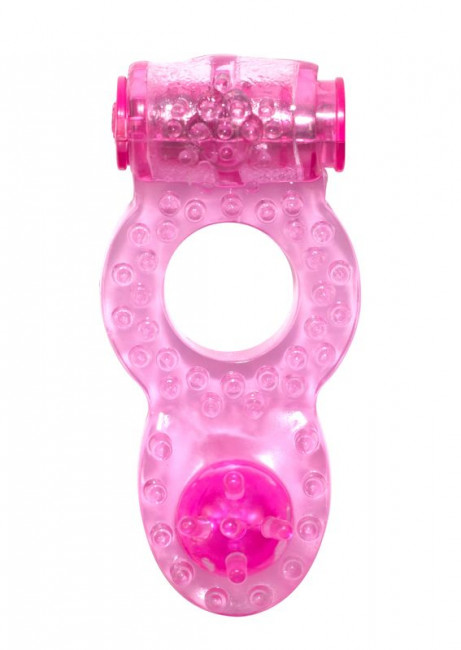 Розовое эрекционное кольцо с вибрацией Rings Ringer, Lola toys