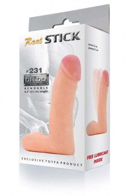 Изгибаемый дилдо RealStick #231 - 21 см., ToyFa