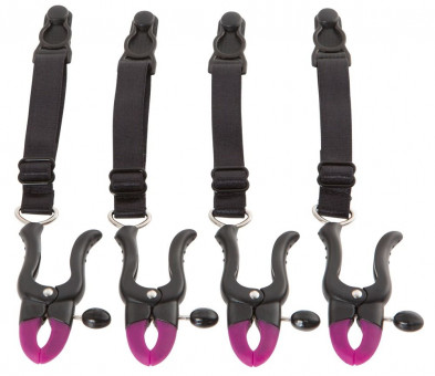 Пажи для чулок с зажимами для половых губ Bad Kitty Suspender Straps with Clamps, Orion