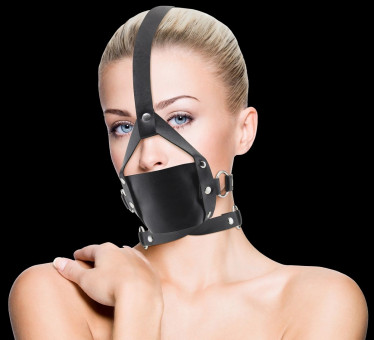 Чёрный кожаный кляп Leather Mouth Gag, Shots Media BV