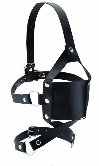 Чёрный кожаный кляп Leather Mouth Gag, Shots Media BV