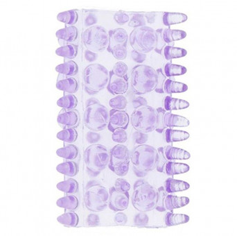 Фиолетовая насадка на пенис с шипиками и шишечками BASICX TPR SLEEVE PURPLE, Dream Toys