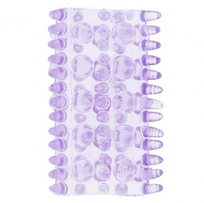 Фиолетовая насадка на пенис с шипиками и шишечками BASICX TPR SLEEVE PURPLE, Dream Toys