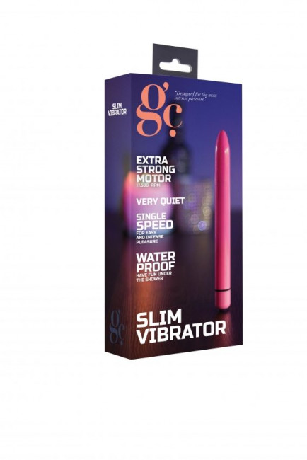 Розовый тонкий вибратор GC Slim Vibe - 16,5 см., Shots Media BV