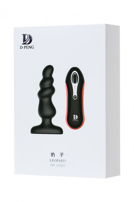 Анальная втулка Leopard D-PENG с пультом - 12,2 см., D-PENG Анальная втулка Leopard D-PENG с пультом - 12,2 см., D-PENG