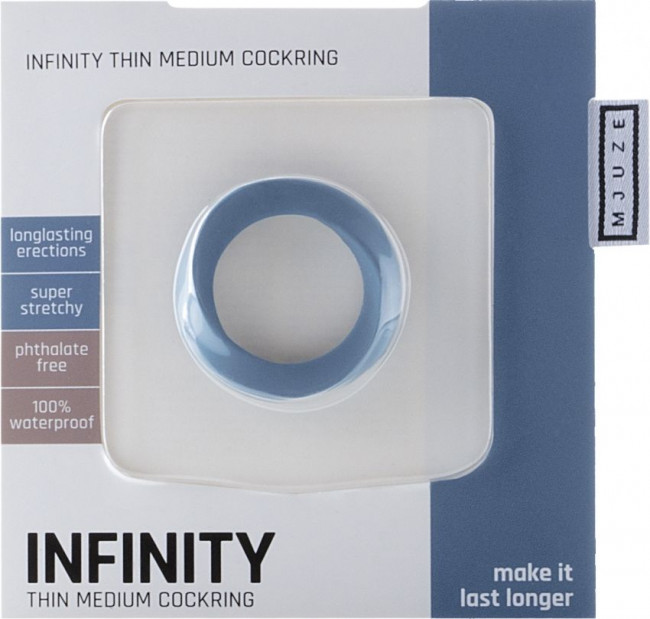 Синее эрекционное кольцо Infinity Thin Medium, Shots Media BV