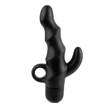 Анальный вибромассажёр простаты с отростком Vibrating P-Spot Spiral - 19,4 см., Pipedream