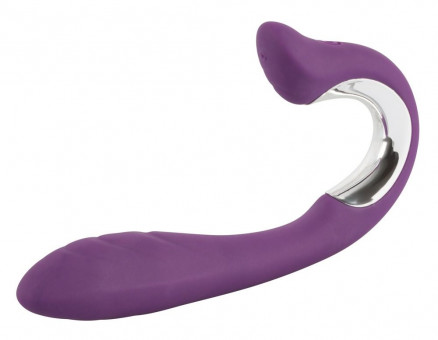 Перезаряжаемый вибратор с клиторальным стимулятором Javida Vibe with Clit Stimulator - 18,5 см., Orion
