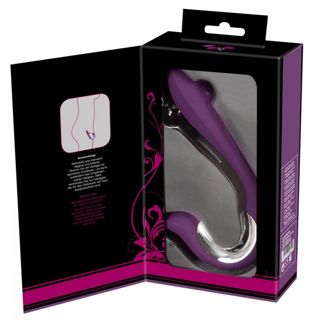 Перезаряжаемый вибратор с клиторальным стимулятором Javida Vibe with Clit Stimulator - 18,5 см., Orion