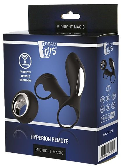 Черная насадка на пенис с вибрацией HYPERION REMOTE - 10 см. Черная насадка на пенис с вибрацией HYPERION REMOTE - 10 см.