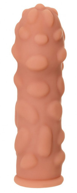 Телесная насадка на фаллос с крупными бугорками Extreme Sleeve 011 L-size - 16,4 см., KOKOS Телесная насадка на фаллос с крупными бугорками Extreme Sleeve 011 L-size - 16,4 см., KOKOS