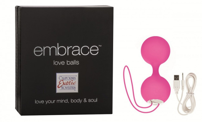 Розовые вагинальные виброшарики Embrace, California Exotic Novelties
