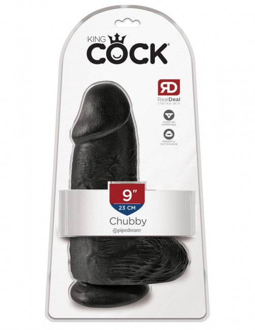Черный фаллоимитатор на присоске Chubby - 22,9 см., Pipedream