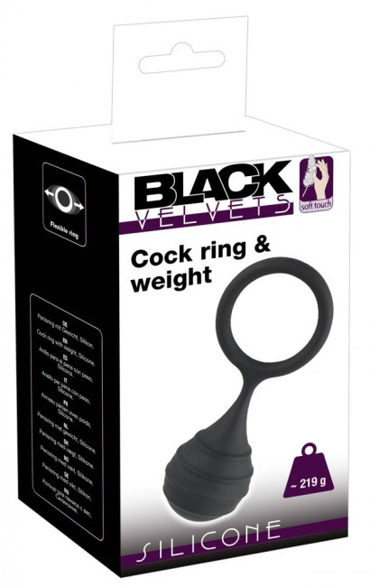 Черное силиконовое кольцо Cock ring & weight с утяжелением, Orion Черное силиконовое кольцо Cock ring & weight с утяжелением, Orion