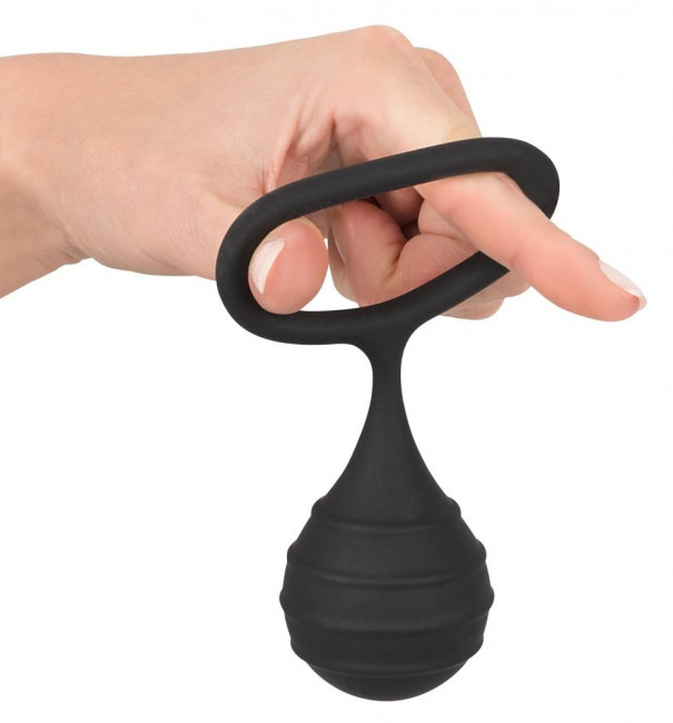 Черное силиконовое кольцо Cock ring & weight с утяжелением, Orion Черное силиконовое кольцо Cock ring & weight с утяжелением, Orion