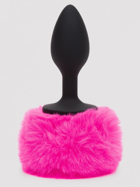 Черная анальная пробка с розовым хвостом Small Bunny Tail Butt Plug Черная анальная пробка с розовым хвостом Small Bunny Tail Butt Plug