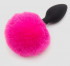 Черная анальная пробка с розовым хвостом Small Bunny Tail Butt Plug Черная анальная пробка с розовым хвостом Small Bunny Tail Butt Plug