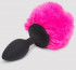 Черная анальная пробка с розовым хвостом Small Bunny Tail Butt Plug Черная анальная пробка с розовым хвостом Small Bunny Tail Butt Plug