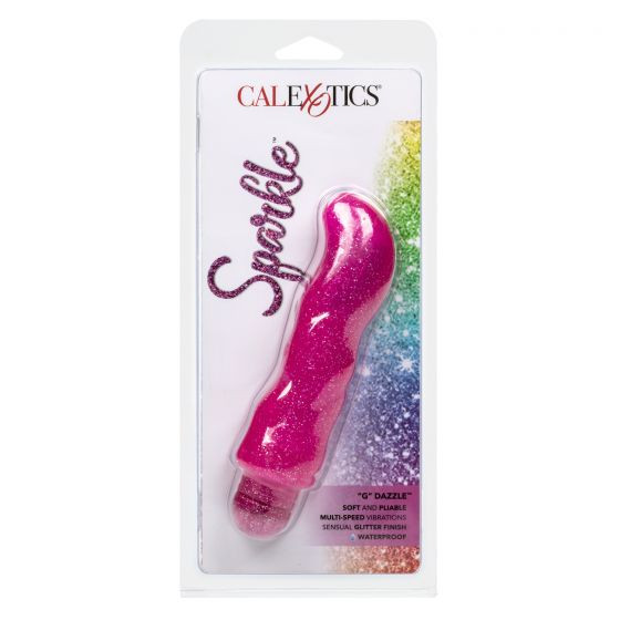Лиловый вибратор с блёстками G Dazzle - 15 см. Лиловый вибратор с блёстками G Dazzle - 15 см.