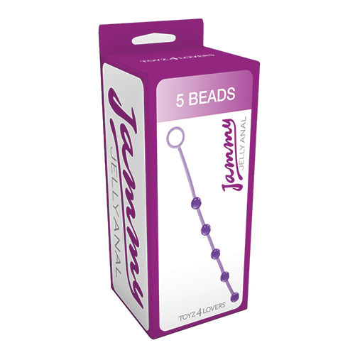 Фиолетовая анальная цепочка с 5 шариками JAMMY JELLY ANAL 5 BEADS VIOLET - 38 см., Toyz4lovers Фиолетовая анальная цепочка с 5 шариками JAMMY JELLY ANAL 5 BEADS VIOLET - 38 см., Toyz4lovers