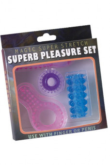 Набор из 4 разноцветных желейных насадок Super Pleasure Set, NMC