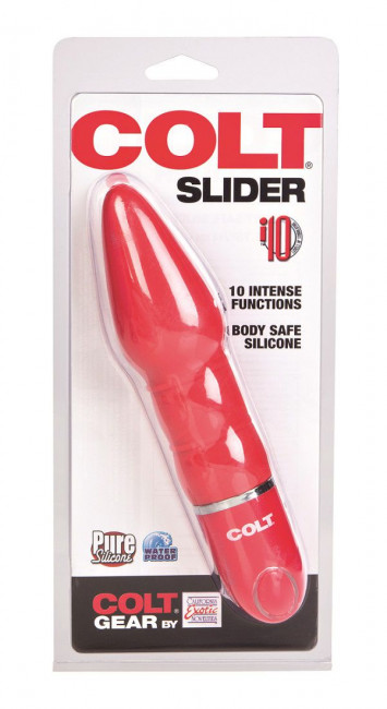 Красный анальный вибромассажер COLT Slider - 17 см., California Exotic Novelties