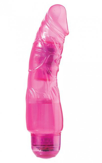 Розовый гелевый вибратор JELLY JOY 7INCH 10 RHYTHMS PINK - 17,5 см., Dream Toys