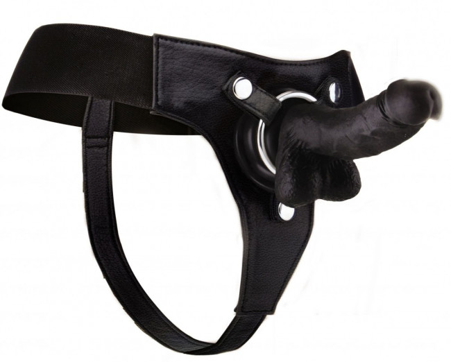 Чёрный страпон Realistic 7 Inch Strap-On - 21,3 см. Чёрный страпон Realistic 7 Inch Strap-On - 21,3 см.