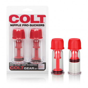 Красные винтовые помпы для сосков COLT Nipple Pro-Suckers, California Exotic Novelties