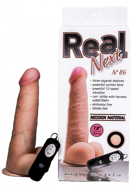 Реалистичный вибратор с выносным блоком REAL Next №86 - 20,5 см., LOVETOY (А-Полимер)