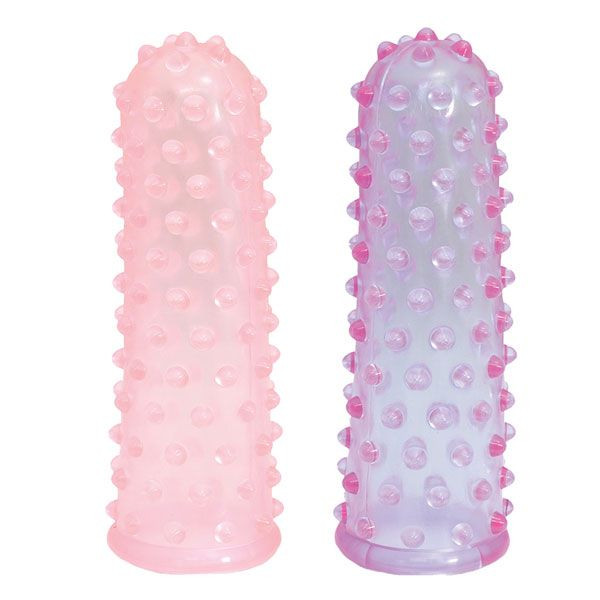 Набор из 2 пупырчатых насадок на пальцы FINGER SLEEVES PURPLE/PINK, NMC