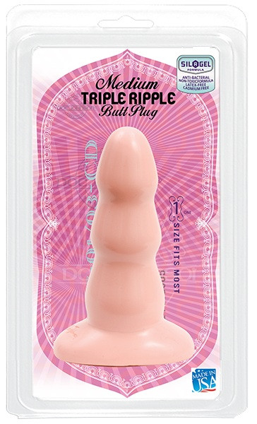 Телесная пробка для анальной стимуляции TRIPLE RIPPLE, Doc Johnson