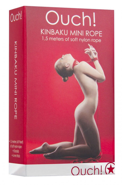 Красная веревка для бондажа Kinbaku Mini - 1,5 м., Shots Media BV
