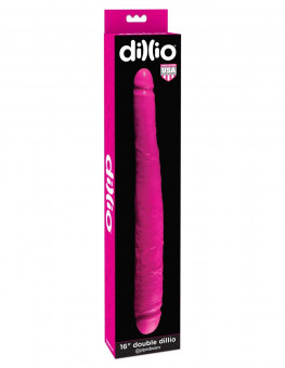 Ярко-розовый двусторонний фаллоимитатор 16" Double Dillio - 40,6 см., Pipedream