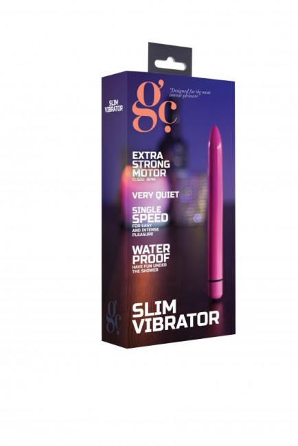 Фиолетовый тонкий вибратор GC Slim Vibe - 16,5 см., Shots Media BV Фиолетовый тонкий вибратор GC Slim Vibe - 16,5 см., Shots Media BV