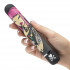 Чёрный вибратор с принтом CLASSIC VIBRATOR BLACK PINK LIPSTICK WOMAN - 18,4 см., Tokidoki