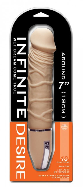 Вибратор-реалистик Infinite Desire телесного цвета - 26 см., NMC