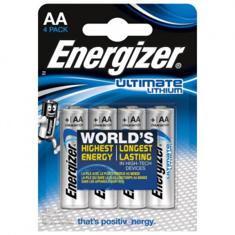 Батарейки Energizer Ultimate Lithium L91 AA - 4 шт., Energizer