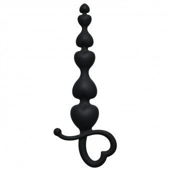 Чёрная анальная цепочка Begginers Beads - 18 см., Lola toys