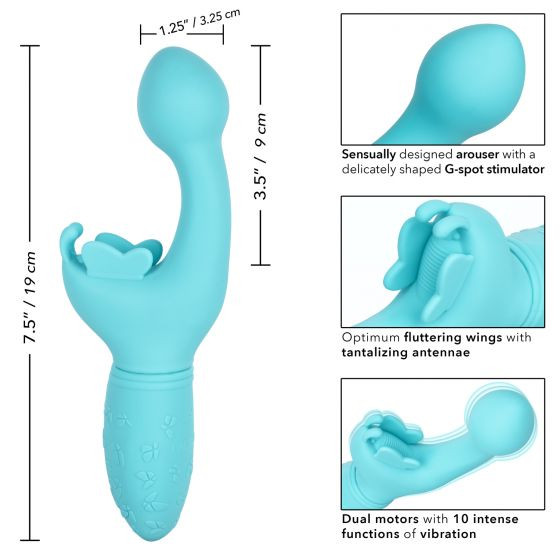 Голубой вибратор-кролик Rechargeable Butterfly Kiss Голубой вибратор-кролик Rechargeable Butterfly Kiss