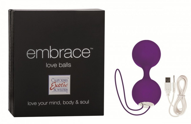 Фиолетовые вагинальные шарики Embrace с вибрацией, California Exotic Novelties