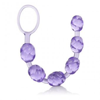 Фиолетовая анальная цепочка Swirl Pleasure Beads - 20 см., California Exotic Novelties