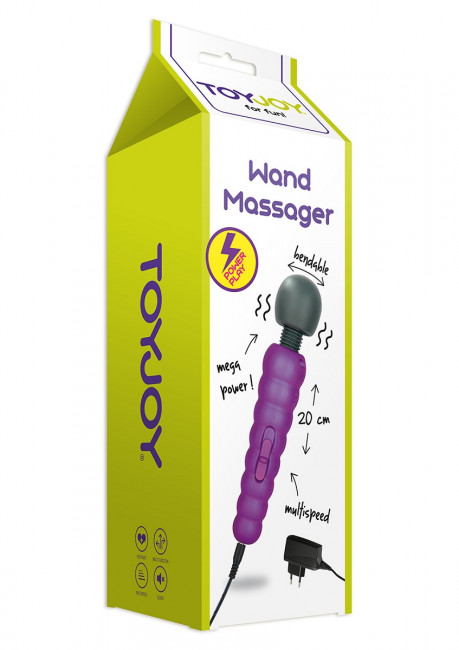 Фиолетовый вибратор Power Massager - 20 см., Toy Joy