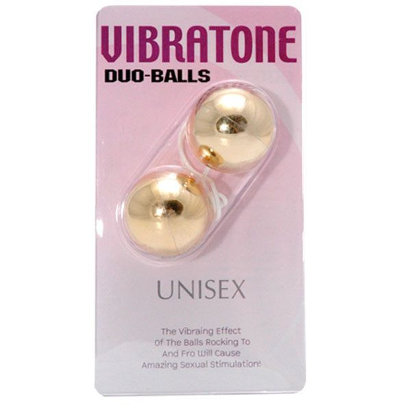 Шарики вагинальные золотые Vibratone dua-balls, Seven Creations