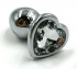 Серебристая анальная пробка с прозрачным сердцем-кристаллом - 6 см., Kanikule