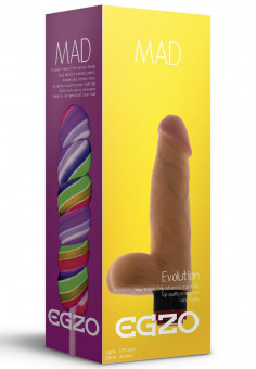 Телесный реалистичный мультискоростной вибратор Mad Lollipop - 17,5 см., EGZO